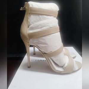 Charles David Nude Multi-Strap Stiletto Sandals